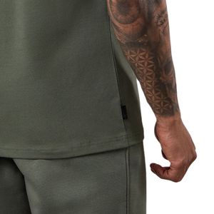 Camiseta Deportiva Casual para Hombre, Cuello Redondo, Manga Corta, Color Verde Oliva, 100% Algodón Transpirable, para Gimnasio, Entrenamiento - Product Image 6