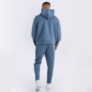 Sweat-shirt uni pour homme 100% coton molletonné, haute qualité, épais, coupe ample, épaules tombantes, personnalisable, pour l'hiver - Product Image 3