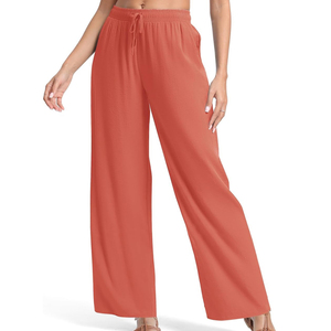 Pantalon palazzo pour femme de qualité supérieure, respirant, couleur unie, prix bas, pantalon pour femme personnalisé - Product Image 2