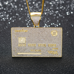 Colgante de Plata de Ley 925 Bañado en Oro con Diamantes de Moissanita Personalizados Estilo Rapper Hip Hop, Diseño Tarjeta de Crédito Iced Out - Product Image 5
