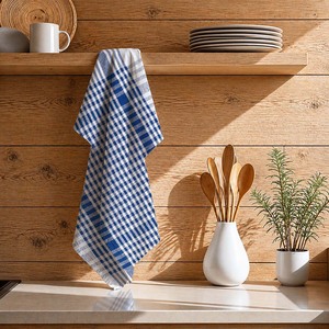 Paños de cocina con diseño a cuadros teñidos con hilo. Hermosos paños de cocina. El paño de cocina más vendido de la India. - Product Image 1