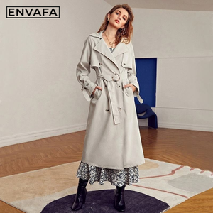 Gabardina Cortavientos Personalizada, Larga, Casual, con Botones, Doble Abotonadura, Impermeable, Transpirable, Ligera y Ecológica, Estilo Safari - Product Image 1