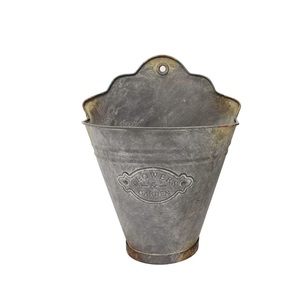 Premium Galvanized Metal <b>Wall</b> <b>Planter</b> Set Farmhouse Style Hanging <b>Wall</b> Vase for Succulents and <b>Herbs</b> Metal <b>Wall</b> Pocket - Product Image 5