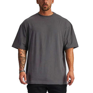 Camisetas Formales Extra Grandes de Poliéster/Algodón para Hombre, Logotipo Personalizado, Alta Calidad, Hombros Caídos, Patrón de Letras, Fábrica OEM - Product Image 2