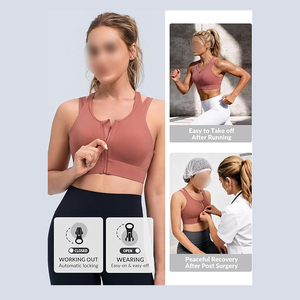 สปอร์ตบราสีชมพูสนิมสุดหรู ซิปด้านหน้า รองรับแรงกระแทกสูง เหมาะสำหรับไลฟ์สไตล์แอคทีฟและการออกกำลังกายในยิม - Product Image 2