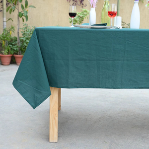 Light Luxury Custom Solid Color Rectangular Dining Table Cover 100% Cotton Fabric <b>Tablecloth</b> Stone Washed - Product Image 1