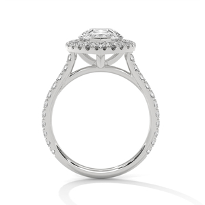 Bague en Moissanite taille Poire en Or Blanc 14K avec Sertissage Pavé, Bague de Fiançailles pour Femme, Style Classique, Forme Goutte d'Eau - Product Image 2