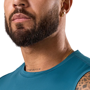 Débardeur de sport pour homme, couleur turquoise, sans manches, 100% coton, séchage rapide, respirant, pour la salle de sport, l'entraînement, la remise en forme, vêtements de sport - Product Image 2