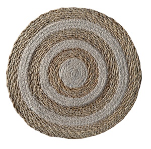 Round Seagrass & Jute <b>Placemat</b> with Braided Natural Edge Eco-Friendly Rustic <b>Table</b> Mat for <b>Dining</b> <b>Table</b> Kitchen Home Decor - Product Image 1