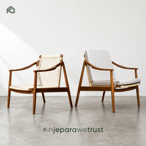 Sillón de Jardín Moderno y Cómodo de Madera de Teca, con Cojín Impermeable y Ratán PE Resistente a los Rayos UV, para Sala de Estar al Aire Libre - Product Image 1