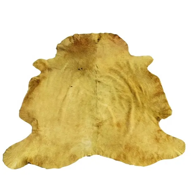 ย้อมสีทอง Cowhide ขนสัตว์หนัง Hair-on Handmade Cowhide การออกแบบที่ทันสมัยหนังดิบ Cowhide พรมและพรม