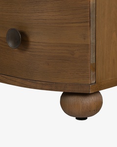 Angel High Quality Contemporary <b>Antique</b> Solid Teak Wood Nightstand Dark Brown with 3 Drawers for Apartment Bedroom Use - Product Image 6