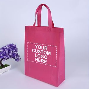 Custom Printed Handle Non Woven Shopping <b>Bag</b> Large Size <b>Long</b> Handle Letter Pattern Daily Use Tote <b>Bag</b> - Product Image 2