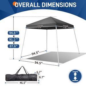 6x6ft Portable Pop up <b>Canopy</b> <b>Tent</b> Easy-to-Carry Foldable Outdoor Gazebo for Camping & Patio Use - Product Image 1