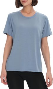 Blusa Casual de Verano para Mujer, Holgada, con Solapa, Color Sólido, en Oferta, Ecológica, de Fibra de Bambú Tejida, Manga Corta, Ligera - Product Image 3