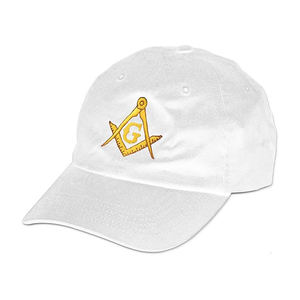 Casquette de papa maçonnique vintage délavée pour homme, non structurée, profil bas, en coton lavé, motif équerre et compas - Product Image 2