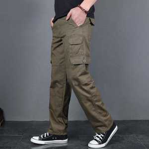 <b>Men's</b> Casual Cargo Pants Multi Pockets Mid Waist Vintage Style Large Size Straight <b>Winter</b> <b>Trousers</b> Canvas Eco-Friendly Quick Dry - Product Image 1