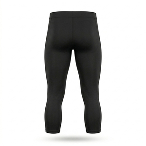 Pickleball Capri Leggings Men Elastic Waist Breathable Quick Dry Woven Spandex Polyester Seamless Custom Logo Compression - Product Image 2