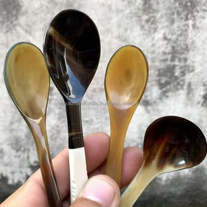 Véritable cuillère à corne nautique polie servant de nouveaux couverts au Design traditionnel décor à la maison couverts en corne de boeuf et de buffles naturels - Product Image 1