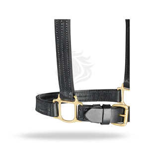 Harnais de cheval en cuir de qualité supérieure, réglable, avec quincaillerie en laiton, collier équestre durable - Product Image 3