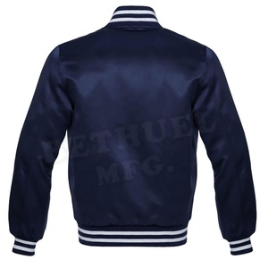 College Blank Embroidery Polyester Bulk Wholesale Custom <b>Mens</b> Winter High Street <b>Varsity</b> Baseball <b>Bomber</b> Satin <b>Jacket</b> - Product Image 2