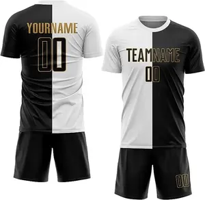 Futbol kıyafetleri Jersey seti futbol forması futbol forması kulübü erkekler T-Shirt spor 2 parça toptan futbol kıyafetleri özel Logo ile