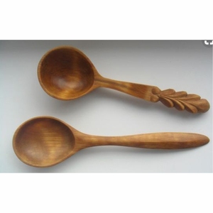 Eco-Friendly Hand-Carved Natural Wood <b>Spoon</b> Set Durable Long Handle Teak Wooden <b>Soup</b> Ladle Cooking Utensil Kitchenware Tools - Product Image 1