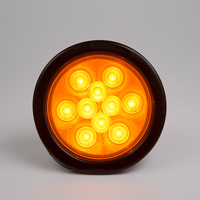 Feux arrière ronds de 4 pouces à 10 LED ambre, clignotants, à montage encastré avec prise IP67, pour remorques de camping-cars et camions