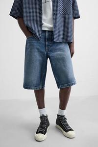 Shorts de Mezclilla Lavada de Corte Holgado para Hombre - Product Image 3