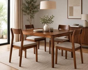 Modern Wooden Dining <b>Chair</b> with <b>Cushioned</b> <b>Seat</b> | Solid Wood Accent <b>Chair</b> <b>for</b> Dining Room <b>Kitchen</b> Cafe Restaurant Home Office - Product Image 2