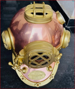Casco de Buceo Vintage de Cobre, Artesanía Metálica Decorativa, Casco Marítimo Histórico, Decoración de Pared para Temática Náutica - Product Image 3