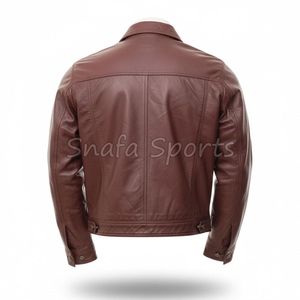 Custom <b>Men's</b> Leather <b>Jacket</b> for <b>Men</b> Solid Color Motorcycle Leather <b>Jacket</b> Made Manufacturers In Pakistan - Product Image 2