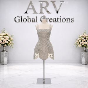 Vestido Mini de Lujo con Cuentas de Cristal |   Vestido de Fiesta Ajustado sin Mangas de Diseñador |   Conjunto de Noche para Mujer, Estilo Cóctel, Premium, para Fiesta - Product Image 3