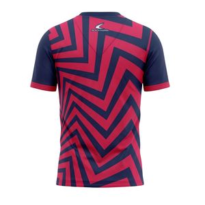 Breathable 100% <b>Polyester</b> Anti-Bacterial Quick Dry Crew Neck Sports Sublimation Transfer Print Striped Soccer <b>T</b>-<b>shirt</b> Custom - Product Image 2