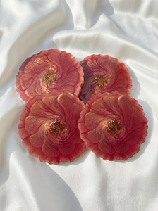 Handmade Travertine <b>Coasters</b> Set Natural Resin Drink <b>Coasters</b> Minimal Home <b>Table</b> Decor Customized Color Cumtimized Shape - Product Image 5
