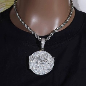 Luxury Iced Moissanite <b>Initial</b> Hip Hop Alphabet Letter Custom Name Charm <b>Pendant</b> Sterling <b>Silver</b> 18K Gold Plated Jewelry for Men - Product Image 3