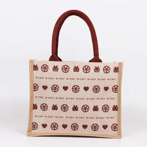 Bolsa de Compras Grande Ecológica de Yute Natural con Asas de Algodón para Supermercado y Uso Diario - Product Image 1