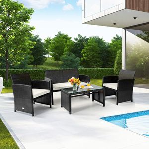ชุดเฟอร์นิเจอร์หวายสำหรับลานบ้านแบบมีเบาะ 4 ชิ้น - Product Image 3