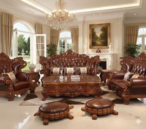 Juego de Sofás de Madera de Teca Tallada Tradicional y Moderna para Sala de Estar, Estilo Palacio Imperial, Origen Indio, Precio de Fábrica - Product Image 3