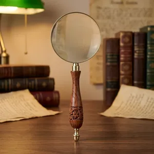 Wooden Magnifying Glass Antique <b>Reading</b> and Inspection <b>Magnifier</b> Handheld Wood Handle <b>Magnifier</b> Vintage Optical Lens Decorative - Product Image 5
