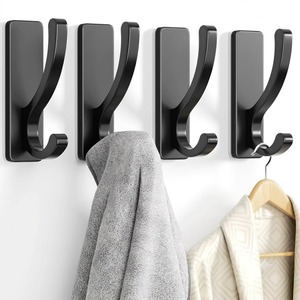 Promixo Heavy Duty Adhesive Wall Hooks 4 Pack 13lb Load Rust Resistant Self Stick Hangers Minimalist Small Hooks for Bathroom - Product Image 3