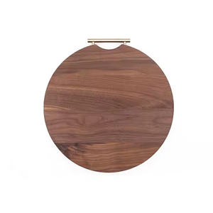Planche à découper ronde en bois d'olivier massif, plateau de service à grain naturel pour fruits, viande, charcuterie, fournisseur - Product Image 3