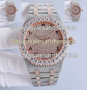 Montre mécanique de luxe pour homme avec diamants Moissanite, boîtier en acier inoxydable de précision, verre minéral, résistance à l'eau 10 bars - Product Image 3