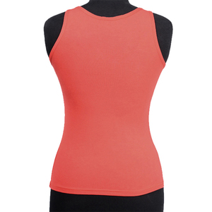 Workout Tank <b>Top</b> Women's Solid Coral Knitted Tank <b>Top</b> O-Neck Casual Summer Wear Regular Length Adult <b>Size</b> - Product Image 5