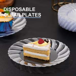 Assiettes à dessert jetables transparentes en plastique de 6 pouces - Biodégradables, écologiques, robustes, qualité supérieure pour gâteaux, bonbons et fêtes - Product Image 4