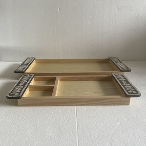 <b>Lacquerware</b> Serving Trays Wooden Ramadan Serving Tray Eid Mubarak Decorative Tray for Dates Desserts Tea and Coffee - Product Image 4