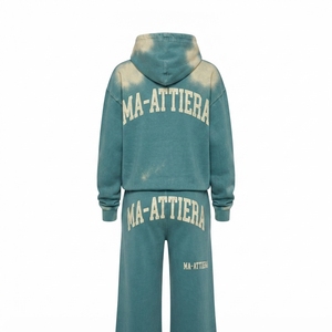 Conjunto de Sudadera con Capucha Extra Grande y Pantalones Anchos de Felpa para Mujer, Ropa Deportiva Informal de Algodón, OEM ODM - Product Image 3