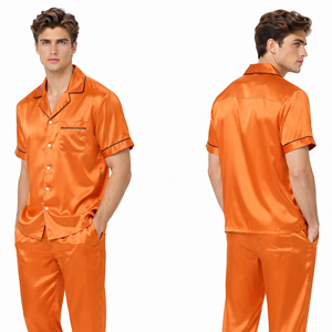 Men's <b>Short</b> <b>Sleeve</b> Silk Satin <b>Shirt</b> Turn Down Collar <b>Button</b> <b>Up</b> Top Casual Soft Silk Breathable Summer Wear Night <b>Shirt</b> Men - Product Image 4