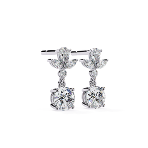 REYES Trendy Hip Hip Jewelry GRA Certificated 925 <b>Sterling</b> <b>Silver</b> Round Cut 2 Carat Moissanite Drop Earrings for Women - Product Image 4