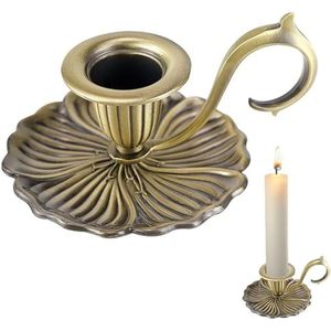 Support de bougie conique en laiton antique, portable avec anse, élégant, doré, pour décoration de mariage et d'église, plateau à bougies en gros - Product Image 5